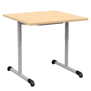 Table BANDANA HR DL plateau antibruit ép.24 mm stratifié chant ABS ép.2 mm piètement époxy - 80x80 cm - T3 à T6