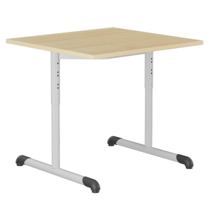 Table BANDANA HR DL plateau antibruit ép.24 mm stratifié chant bois piètement époxy - 80x80 cm - T3 à T6