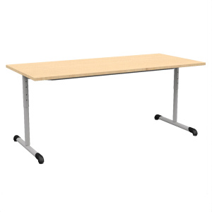 Table BANDANA HR DL plateau antibruit ép.24 mm stratifié chant ABS ép.2 mm piètement époxy - 180x80 cm - T3 à T6