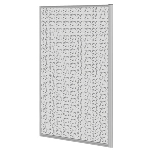 Claustra PANACOUSTIK bois structure aluminium - L120xH160 cm - Gris RAL 9006/blanc