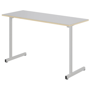 Table GANGE plateau ép.21 mm stratifié chant bois piètement époxy - 130x50 cm - T6