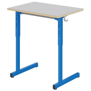 Table GANGE HR plateau ép.21 mm stratifié chant bois piètement époxy - 70x50 cm - T3 à T6