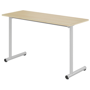 Table TAGE plateau ép.21 mm stratifié chant bois piètement époxy - 130x50 cm - T6