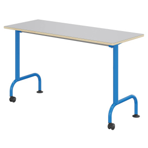 Table LEM plateau ép.21 mm stratifié chant bois piètement époxy - 130x50 cm - T6