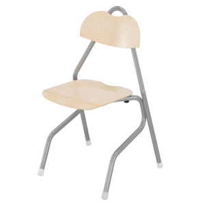 Chaise TEMPO assise et dossier bois Blueprotech® piètement aluminium époxy - T6 - Gris RAL 9007