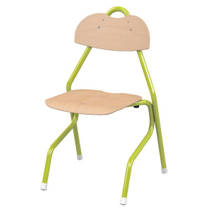 Chaise TEMPO assise et dossier bois Blueprotech® piètement aluminium époxy - T6 - Vert acide 1864