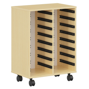 Meuble à composer PICCOLO mobile 2 colonnes mélaminé - L70,5xP45xH95 cm - Hêtre miel