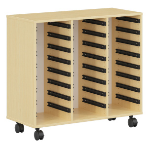 Meuble à composer PICCOLO mobile 3 colonnes mélaminé - L104,5xP45xH95 cm - Hêtre miel