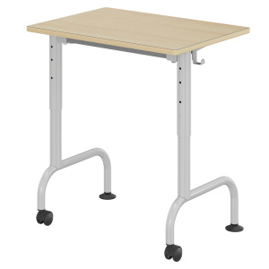 Table LEM HR plateau ép.21 mm stratifié chant bois piètement époxy - 70x50 cm - T3 à T6