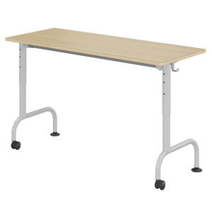 Table LEM HR plateau ép.21 mm stratifié chant bois piètement époxy - 130x50 cm - T3 à T6