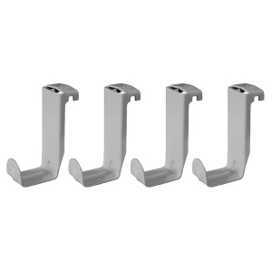 Lot de 4 crochet porte-cartable époxy pour table GANGE/LEM/ TAGE - Gris alu RAL 9006