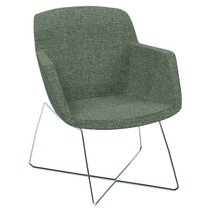 Bridge KALYS tissu Step Melange piètement fil croisé chromé - L63xP63xH82 cm