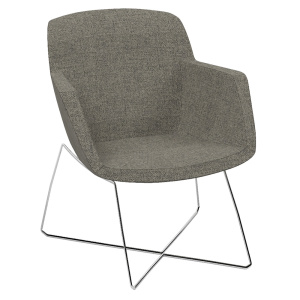 Bridge KALYS tissu Step Melange piètement fil croisé chromé - L63xP63xH82 cm