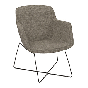 Bridge KALYS tissu Step Melange piètement fil croisé époxy - L63xP63xH82 cm - Noir