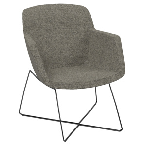 Bridge KALYS tissu Step Melange piètement fil croisé époxy - L63xP63xH82 cm - Noir