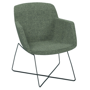 Bridge KALYS tissu Step Melange piètement fil croisé époxy - L63xP63xH82 cm - Noir