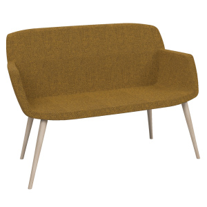 Canapé KALYS 2 places tissu Step Melange piètement bois - L120xP67xH82 cm