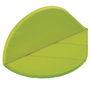 Tapis FEUILLE toile enduite 1 face vert 1 face beige - L80xP80xH2 cm