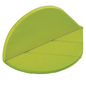 Tapis FEUILLE toile enduite 1 face vert 1 face beige - L80xP80xH2 cm