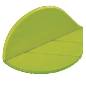 Tapis FEUILLE toile enduite 1 face vert 1 face beige - L80xP80xH2 cm