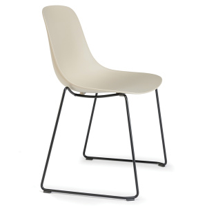 Lot de 4 chaises PURE LOOP MONO coque polypropylène piètement luge époxy - T6