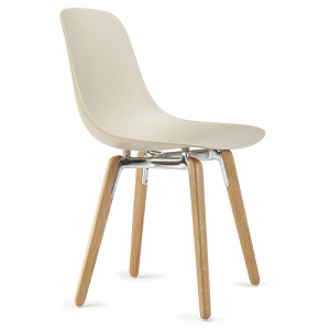 Chaise PURE LOOP MONO coque polypropylène piètement bois - T6