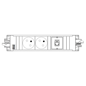 Bloc multiprises 2 prises terre + RJ45