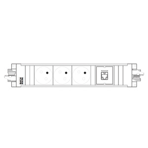 BLOC MULTIPRISES 3 PRISES TER + RJ45