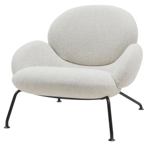 Fauteuil BAIXA dossier et assise tissu VISION piètement acier - L85xP86H71 cm - Noir