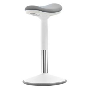 Tabouret MOBILOOP HR basculant ABS assise tissu - HA 51 à 66 cm - Gris/blanc