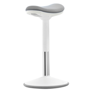 Tabouret MOBILOOP HR basculant ABS assise tissu - HA 51 à 66 cm - Gris/blanc