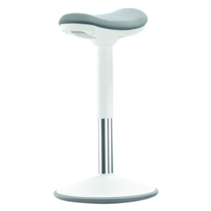 Tabouret MOBILOOP HR basculant ABS assise tissu - HA 51 à 66 cm - Gris/blanc