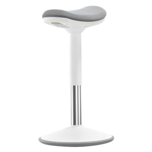 Tabouret MOBILOOP HR basculant ABS assise tissu - HA 51 à 66 cm - Gris/blanc