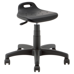 Siège SMILE PG mobile assise et dossier polyuréthane piètement nylon - H41 à 54 cm - Noir