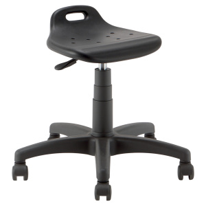 Siège SMILE PG mobile assise et dossier polyuréthane piètement nylon - H41 à 54 cm - Noir