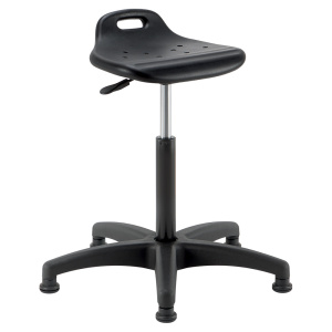 Siège SMILE PG assise et dossier polyuréthane piètement nylon-  H45 à 65 cm - Noir
