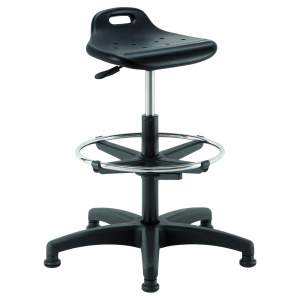 Siège SMILE PG assise et dossier polyuréthane avec repose-pieds piètement nylon-H54 à 79 cm
