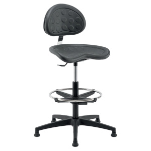 Siège TRACTOR assise et dossier polyuréthane piètement nylon repose-pieds - H59 à 84 cm