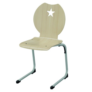 Chaise AST coque Étoile bois Blueprotech® piètement époxy - T6 - Gris alu RAL 9006