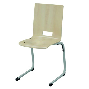 Chaise AST coque Spring II bois Blueprotech® piètement époxy - T6 - Gris alu RAL 9006