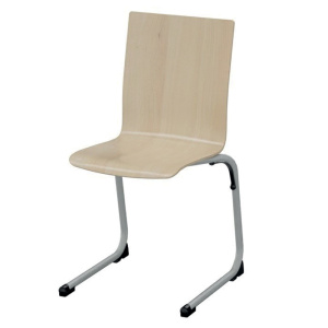 Chaise AST coque Atlantide bois Blueprotech® piètement époxy - T6 - Gris alu RAL 9006