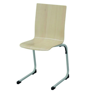 Chaise AST coque Atlantide bois Blueprotech® piètement époxy - T6 - Gris alu RAL 9006