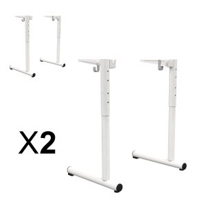 Lot de 2 piètements TAGE HR époxy crochets époxy gris RAL 9006 - T3 à T6 - Blanc RAL 9016