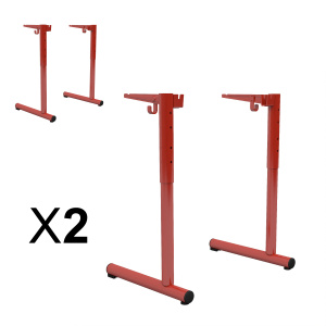 Lot de 2 piètements HR TAGE époxy - T3 à T6 -  Rouge RAL 3000