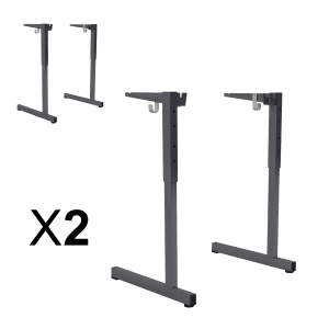 Lot de 2 piètements GANGE HR époxy crochets époxy gris RAL 9006 - T3 à T6 - Gris RAL 7016