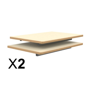 Lot de 2 plateaux TAGE/GANGE ép.19 mm stratifié chant polyuréthane beige - 70x50 cm - Coquille d'uf