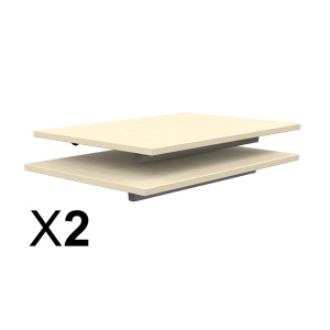 Lot de 2 plateaux TAGE/GANGE ép.19 mm mélaminé chant ABS - 70x50 cm - Coquille d'œuf