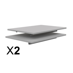 Lot de 2 plateaux TAGE/GANGE ép.19 mm mélaminé chant ABS - 70x50 cm - Gris perle
