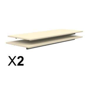Lot de 2 plateaux TAGE/GANGE ép.19 mm mélaminé chant ABS - 130x50 cm - Coquille d'œuf