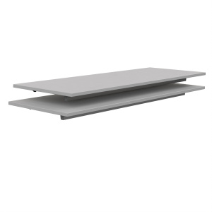 Lot de 2 plateaux TAGE/GANGE ép.19 mm mélaminé chant ABS - 130x50 cm - Gris perle